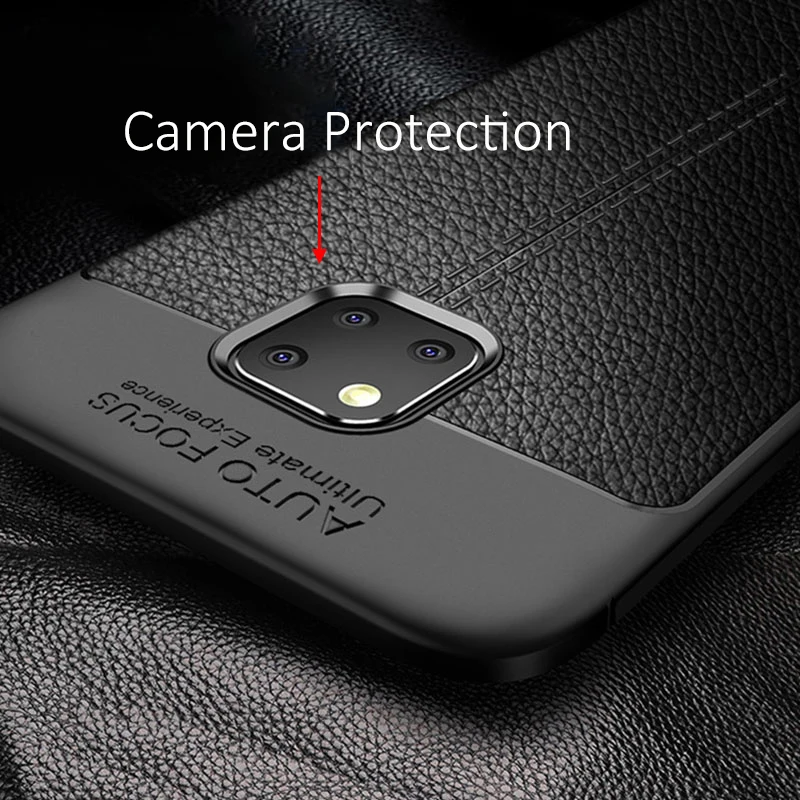 Противоударный чехол для Huawei Mate 20 Pro с кожаной текстурой мягкий защитный бампер