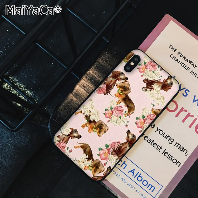 Чехол для телефона MaiYaCa Такса Doxie цветок собака щенок iphone SE 2020 11 pro X XS MAX 66S 7 7plus 8 8Plus