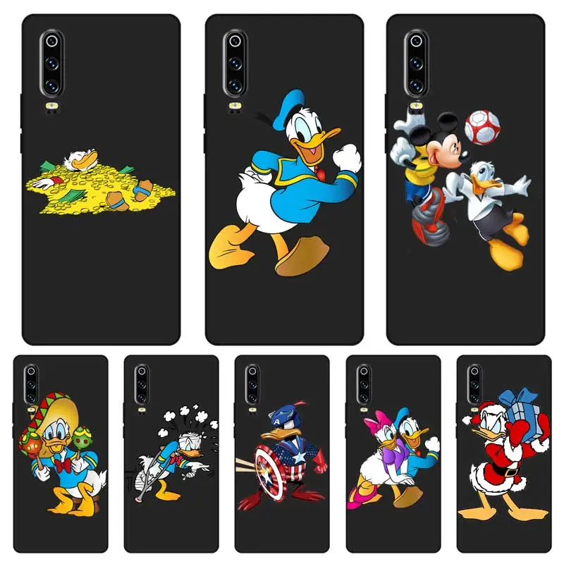 

P043 Donald Duck Black Silicone Case Cover For Huawei P8 P9 P10 P20 P30 Lite Pro P Smart Plus 2017 2019