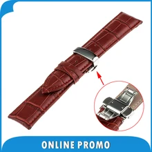 16mm Véritable Bracelet En Cuir pour Motorola Moto 360 2 Gen 42mm Femmes de 2015 En Acier Inoxydable Papillon Fermoir Courroie de bande De Bracelet