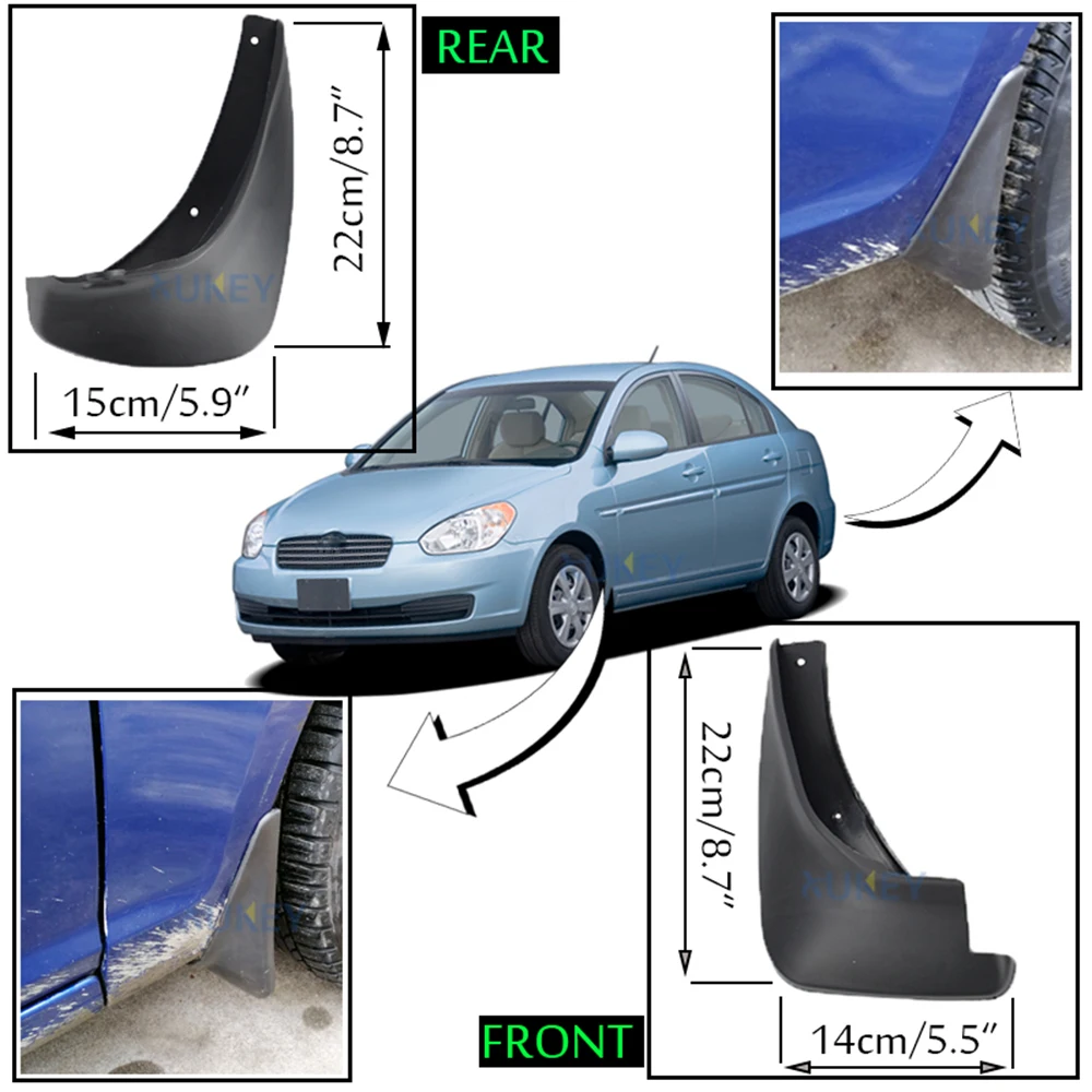 Набор крыльев для hyundai Accent 2006-2010 брызговик закрылки брызговик 2007 2008 2009 для Dodge Attitude Verna Era Brio