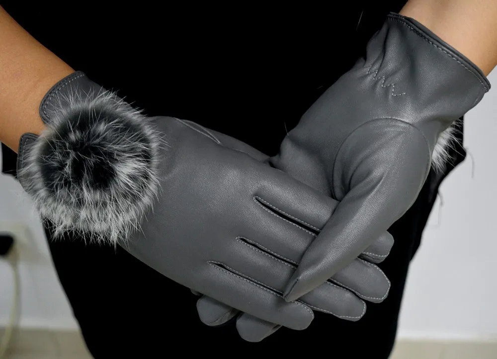 Горячая Распродажа, женские перчатки, зимние кожаные перчатки для рук, зимние перчатки с сенсорным экраном