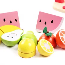 Деревянный игрушечный Комплект кухонных игрушек фрукты дерево детские игрушки