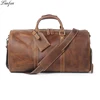 Vintage Big Capacity Men Cow Leather Travel Bag Durable Genuine Leather Tote Travel Duffel Large Overnight Weekend Luggage Bags 1