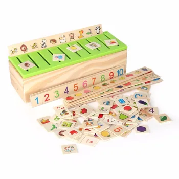 

New Wooden Knowledge Classification Box Puzzle Early Educational Toys Geometry Fruit Animal Cognitive Wooden Puzzle For Children