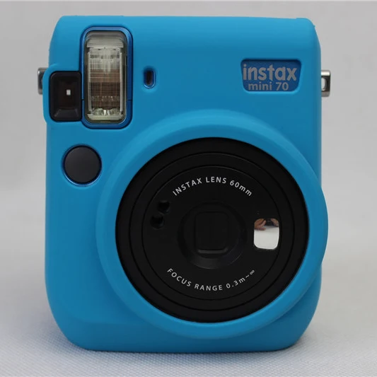 Мини 70 сумка для камеры Мягкий силиконовый резиновый протектор корпус камеры чехол для Fuji Fujifilm Instax Mini70 Mini-70 защита - Цвет: Blue