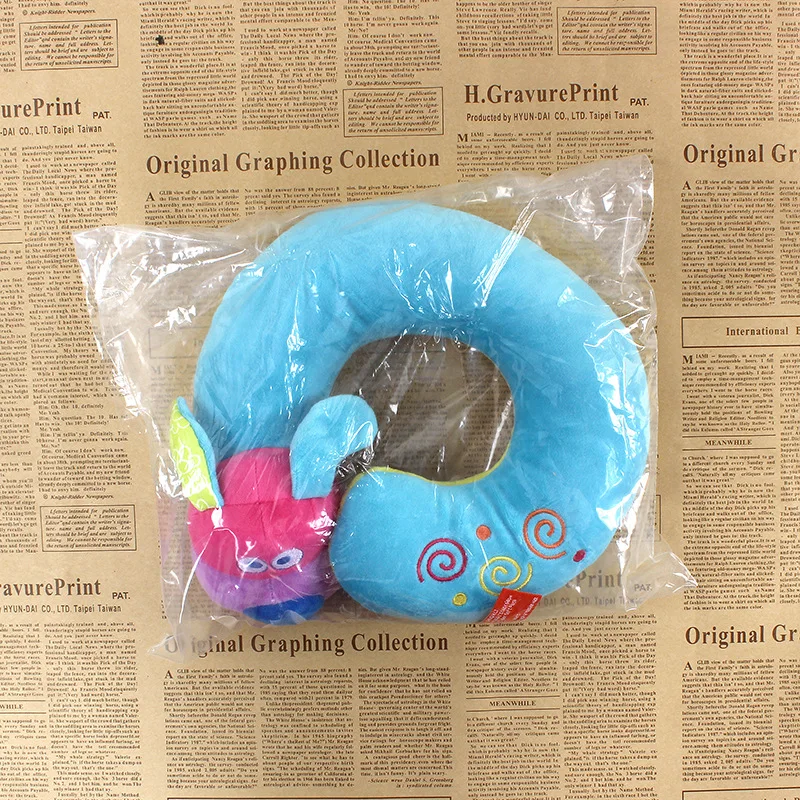Baby Pillows Cute Cartoon Child Travel Safety Seat Pillow Soft Neck Protection Pillow Round Animal Cat Pig Dog Shape