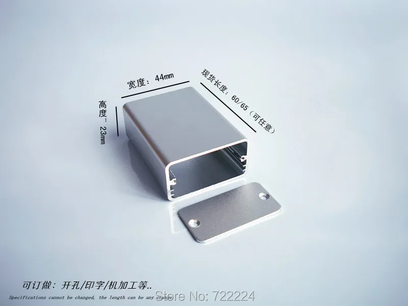 

4 pcs/lot 44*23*60mm aluminum electronic project box electrical power case Housing DIY PCB shell control switch outlet enclosure