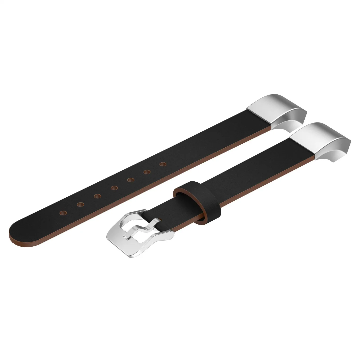 Черный, коричневый ремешок из натуральной кожи для Fitbit Alta, сменный ремешок, браслет для Fitbit Alta HR, ремешок для отслеживания - Цвет ремешка: Черный