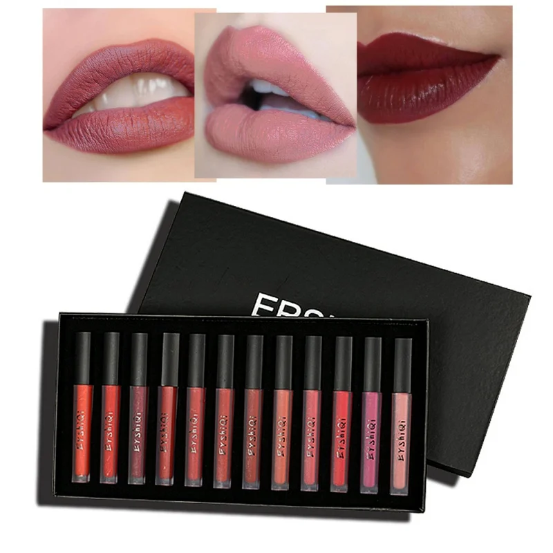 

12Colors Matte Velvet Soft Lipstick Waterproof Lasting Moisturizing Lipstick Non-stick Cup Not Fade Lip Makeup Cosmetic