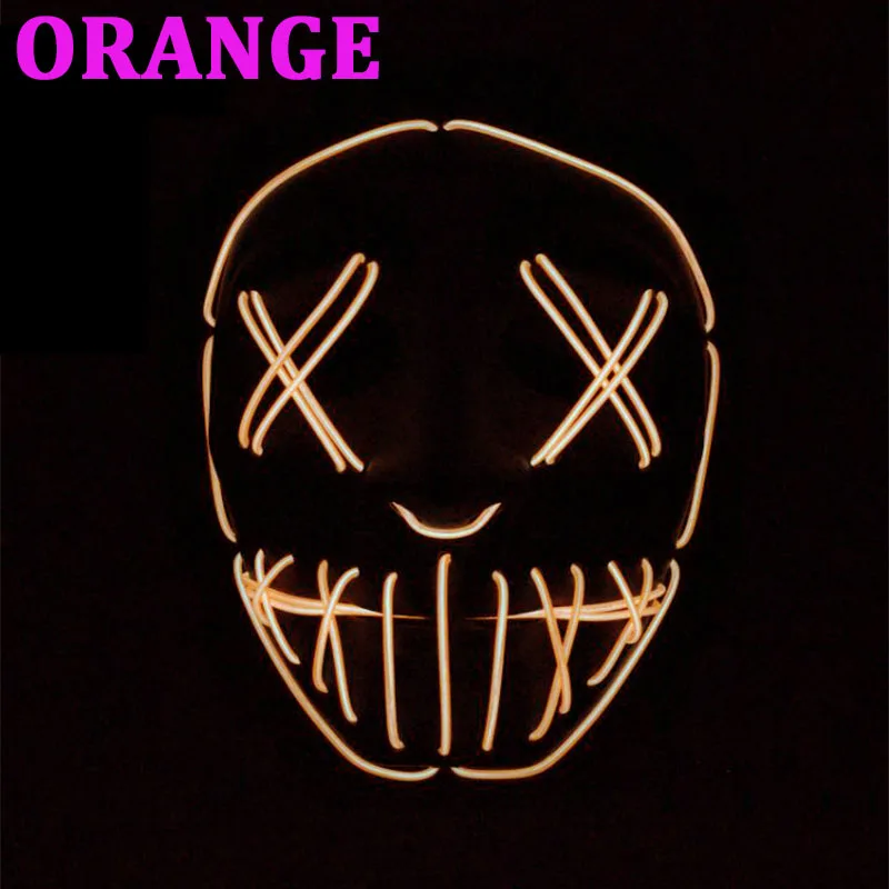 Orange 3 Маска для Хэллоуина, светодиодный свет, Вечерние Маски, очистка года, Большие Смешные Маски, фестиваль, косплей, Костюмные принадлежности, светящиеся в темноте - Цвет: Orange 3