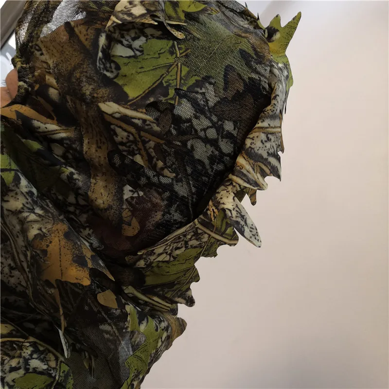 Кленовый лист шаблон Камуфляж ghillie Костюмы же стиль охотничьи шапки капюшон голова сетка глазное отверстие открытие шарф Охотничьи аксессуары