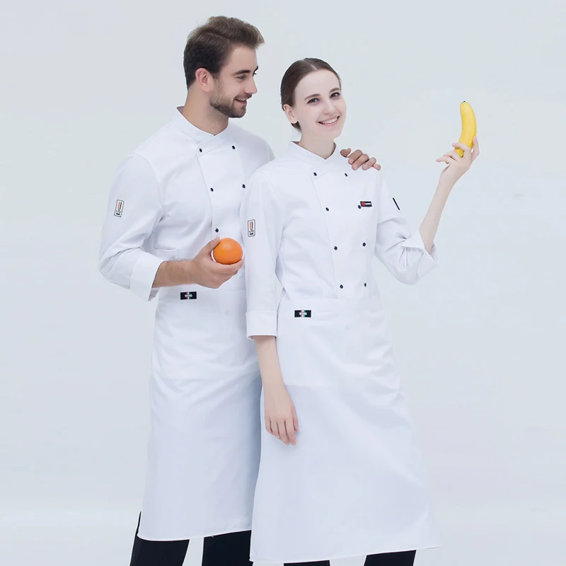Униформа шеф повара для мужчин женщин еда услуги пособия по кулинарии одежда красный, белый, черный, синий