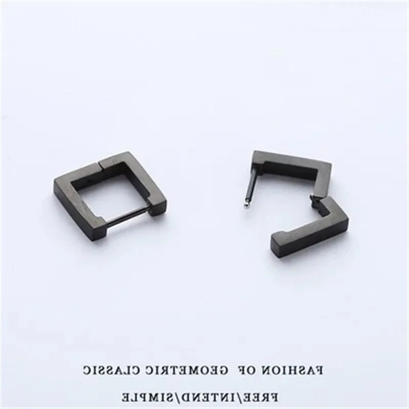 Fashion Gothic Triangle Square Unisex Punk Rock Stainless Steel Men Women Ear Stud Earrings Pierced Push-Back Ear Plug Buckle