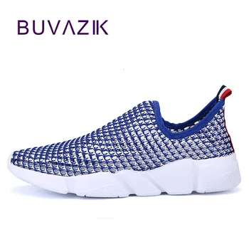 

BUVAZIK summer slip-on loafers breathable fashion casual shoes men air mesh light and comfortable male sneaker black blue red