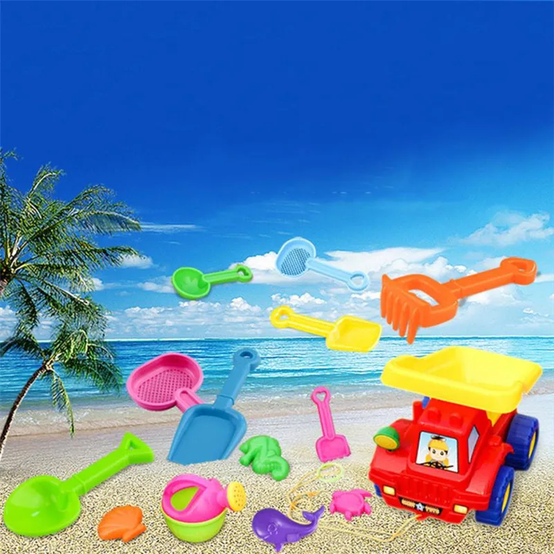 14x пляж малыш песок пресс-формы лопата, грабли наборы песка строительные формы игрушки ямы подарки 5,28