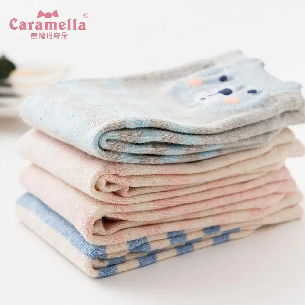 Caramella/женские носки; теплые милые носки Harajuku; забавные толстые носки с вышивкой животных; Kawaii; Новинка; хлопковые носки; Calcetines Mujer Sokken