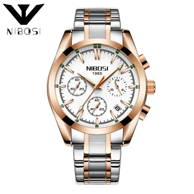 

Leisure fashion fine steel student solid steel belt 3 eyes 6 needle waterproof luminous watch