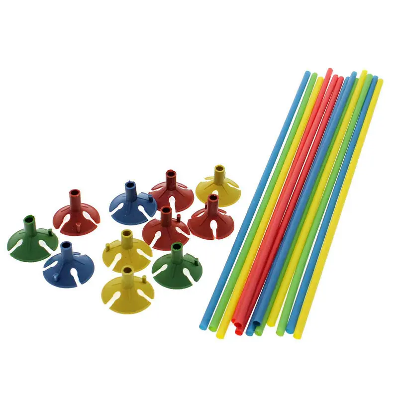 

Children Kids Playing Balloon Prop Rod Holder Random Color Sticks+Cup Set 10pcs
