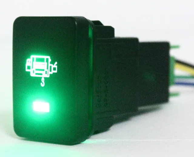 WINCH POWER Push Button Car ON OFF Switch 12 Volt 3 Amp DIY Green LED