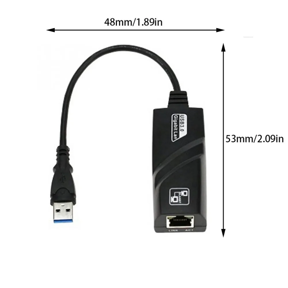 USB 3,0 Gigabit проводной Ethernet карта USB к RJ45 Ethernet LAN RJ45(10/100/1000) Мбит сетевой адаптер Черный