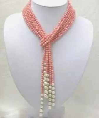 

HOT## Wholesale >>>>50 inch Natural 5mm Pink Coral Freshwater Pearl Necklace