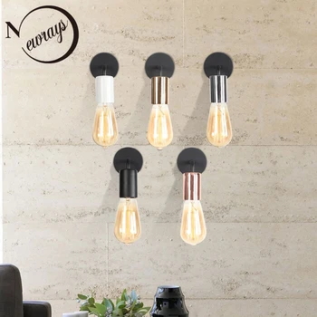 

Simple modern iron wall lamp LED E27 vintage wall light with 5 colors for bedroom office aisle corridor washroom living room bar