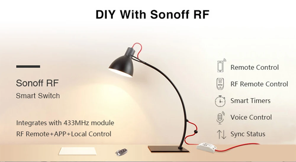 Sonoff RF-WiFi 433Mhz беспроводной дистанционный смарт-переключатель общие части модификации с 433Mhz RF приемник для ламп