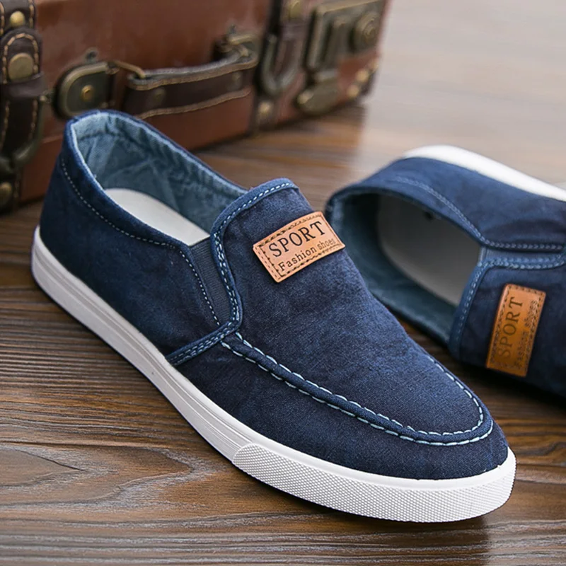

2019 spring and summer men's shoes canvas shoes one pedal sports shoes breathable lazy Korean version of the tide work shoes