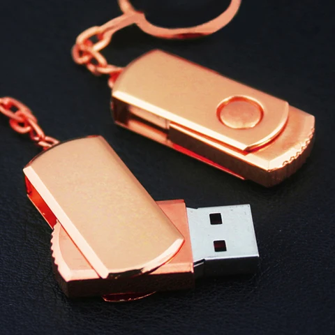 BiNFUL водонепроницаемый металлический вращающийся usb флэш-накопитель 8 ГБ 16 ГБ 32 ГБ 64 Гб 128 ГБ серебро/золото/Розовый карта памяти, Флеш накопитель USB 2,0 U диск - Цвет: Rose gold