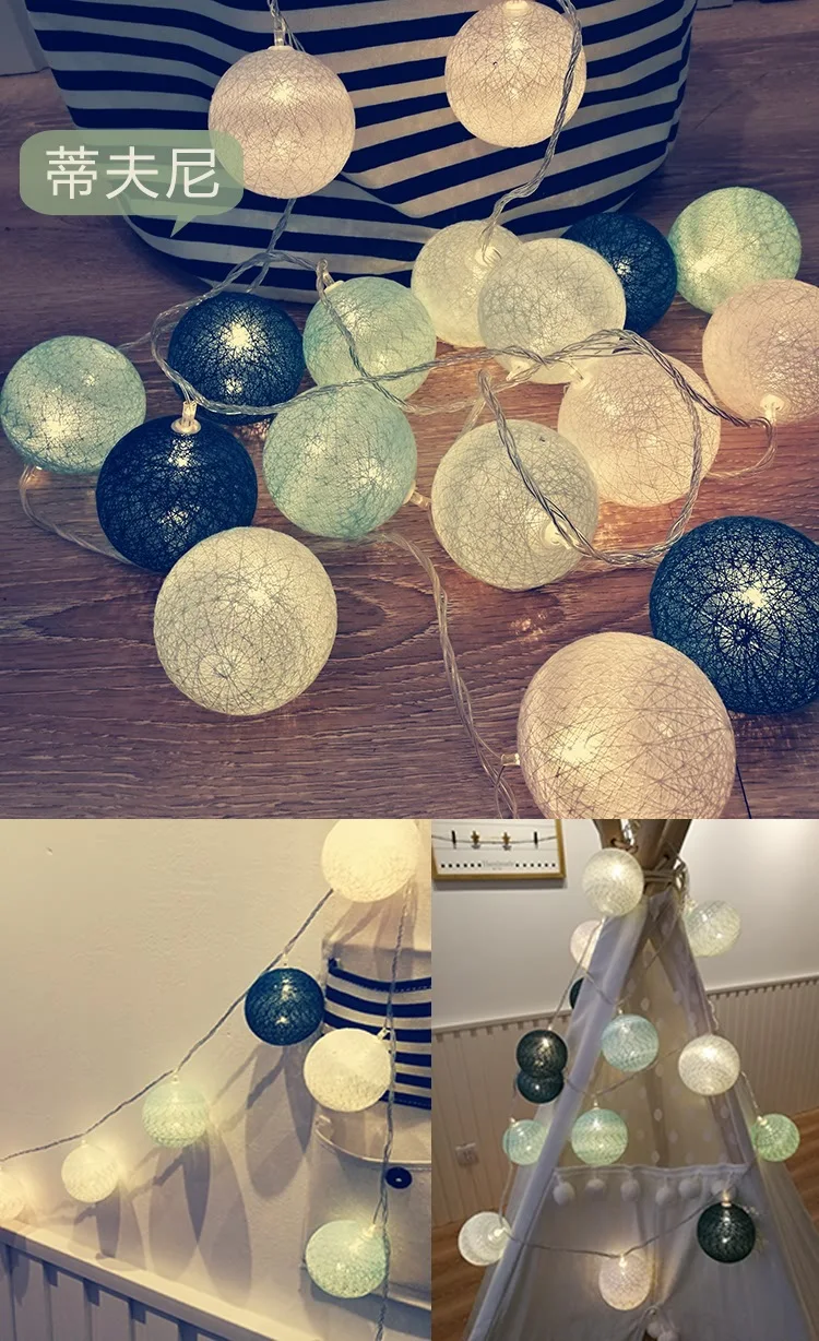 CHASANWAN, 3 м, 20 светильник, линия, шар, гирлянда, Свадебная вечеринка, украшение, ротанговый шар, светодиодный, на год, Рождество, украшения для дома