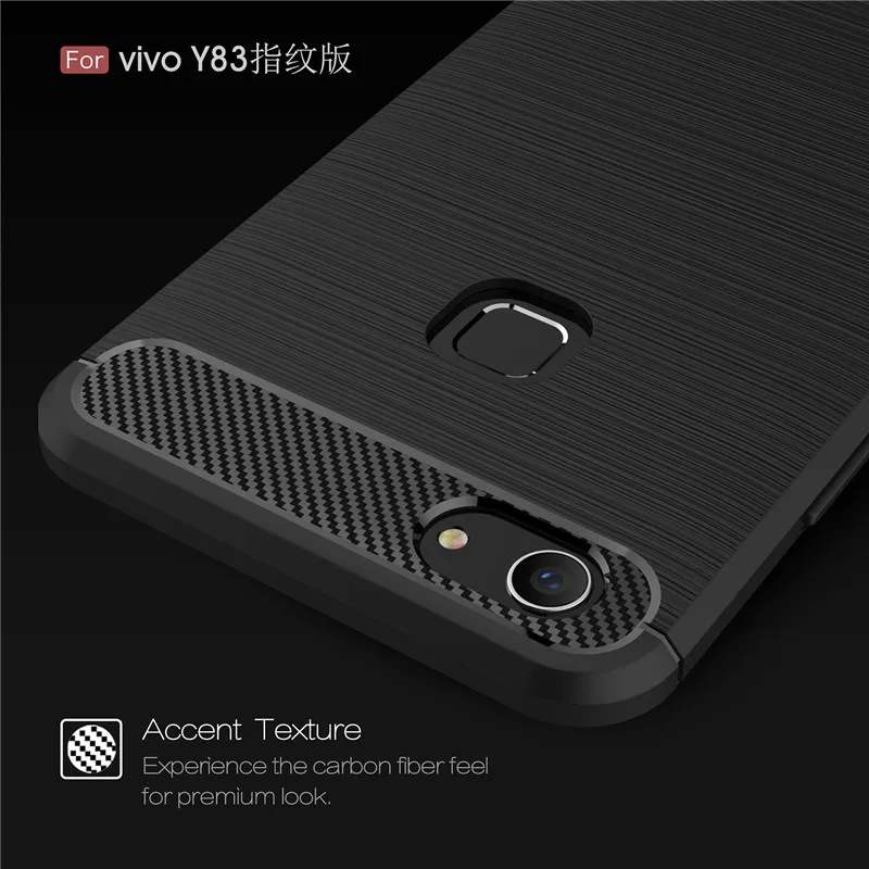 ДЛЯ Vivo Y83 чехол из мягкого углеродного волокна Силиконовый противоударный для