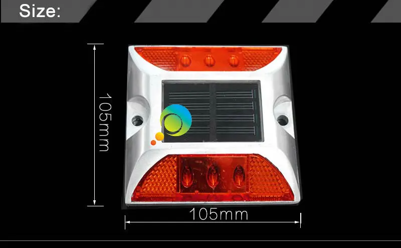 Устойчивый вещей IP68 безопасности дорожного движения квадратный дизайн красная сигнальная лампа на солнечной энергии светодиодный дорожный отражатель маркер