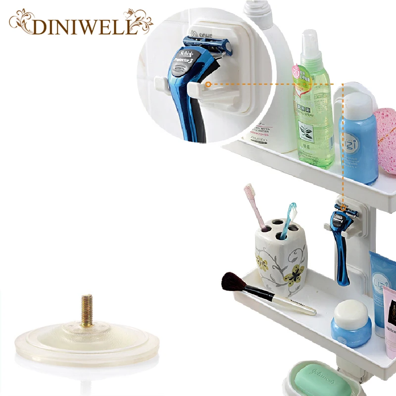 DINIWELL PC المطبخ الحمام شنقا تخزين DIY مزدوجة رفوف الحائط رف أصحاب منظمة مع الصابون مربع