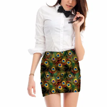 

Noisydesigns Peacock Painting Print for Female Sexy Women saia lapis Summer Breathable Mini Skirts Elegantes Women mini Skirts