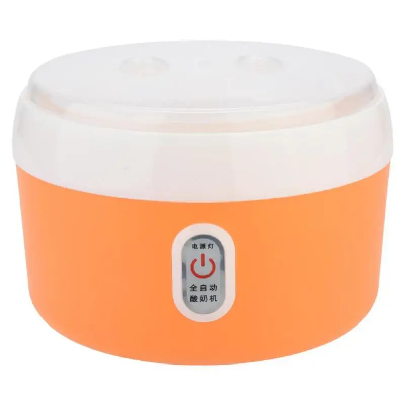 1Л бытовой Электрический автоматический йогурт машина DIY йогурт производитель пластиковый внутренний контейнер 220 В - Цвет: Оранжевый