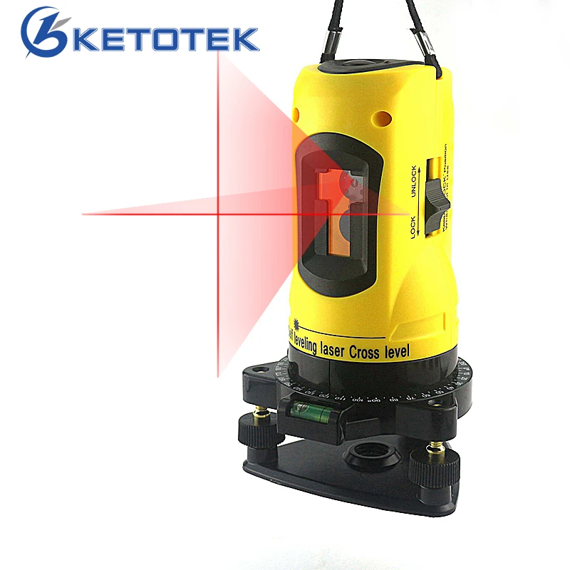 

KETOTEK 2 Lines Laser Level Self-leveling 360 Rotary Cross Line Laser Levels Horizontal Vertical Line 650nm