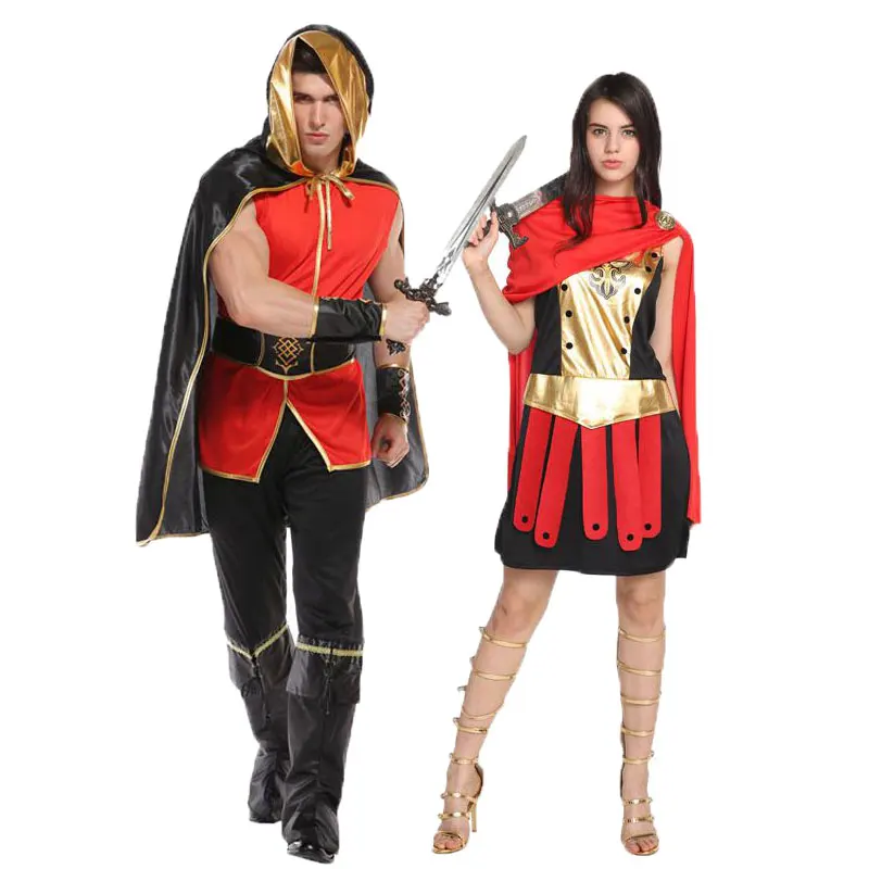 

Umorden Halloween Party Holiday Costumes Men Women Roman Greek Soldier Warrior Gladiator Cosplay Costume Dresses for Couple