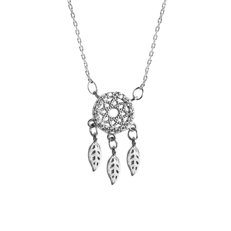 1Dreamcatcher Necklace Dream Catcher With Feathers Women'S Bohemian Jewelry