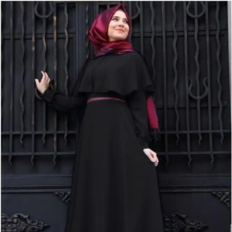 2020 Muslim Abaya Dress Women Fashion Islamic Arabic Long Hijab Dress Black Simple Clothing Traditional Abaya Muslim 7 Colors Aliexpress