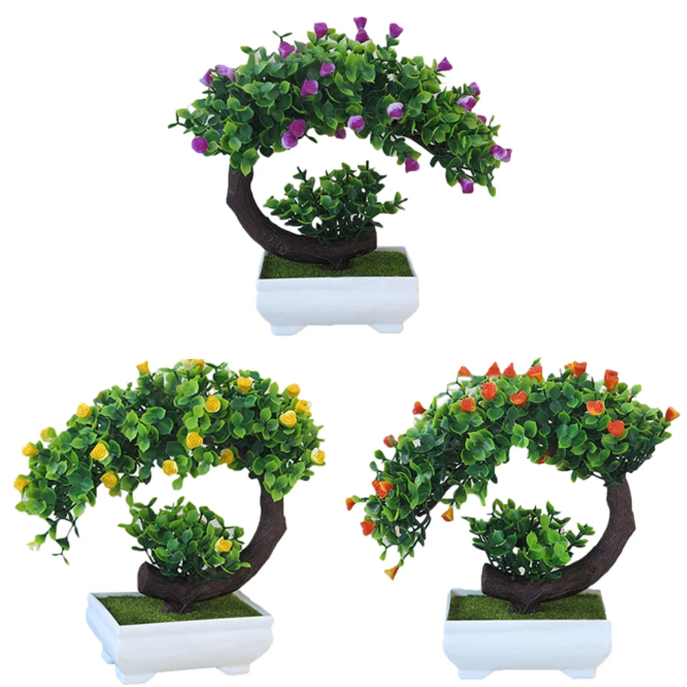 Новые искусственные растения бонсай маленький горшок для дерева растения поддельные цветы украшения в горшках для украшения дома отель сад Декор
