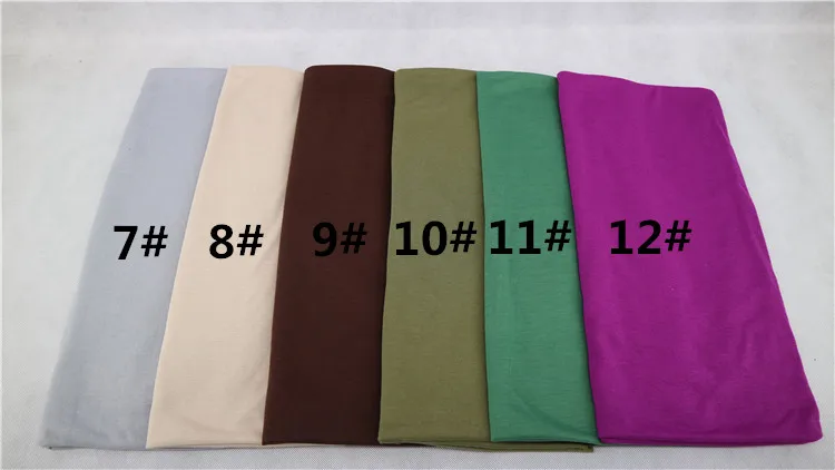 Лидер продаж однотонное Джерси хиджаб шарф платок 180*85 см женский шарф из полиэстера эластичные однотонные Цвет - Цвет: color 11