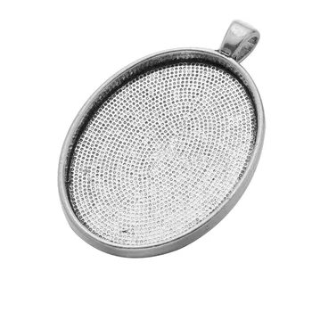 

10pcs/lot 30x40mm Pendant Blank Settings Cabochons Bases Bezel Trays Fit Glass Cabochon Cameo DIY Fashion Necklace