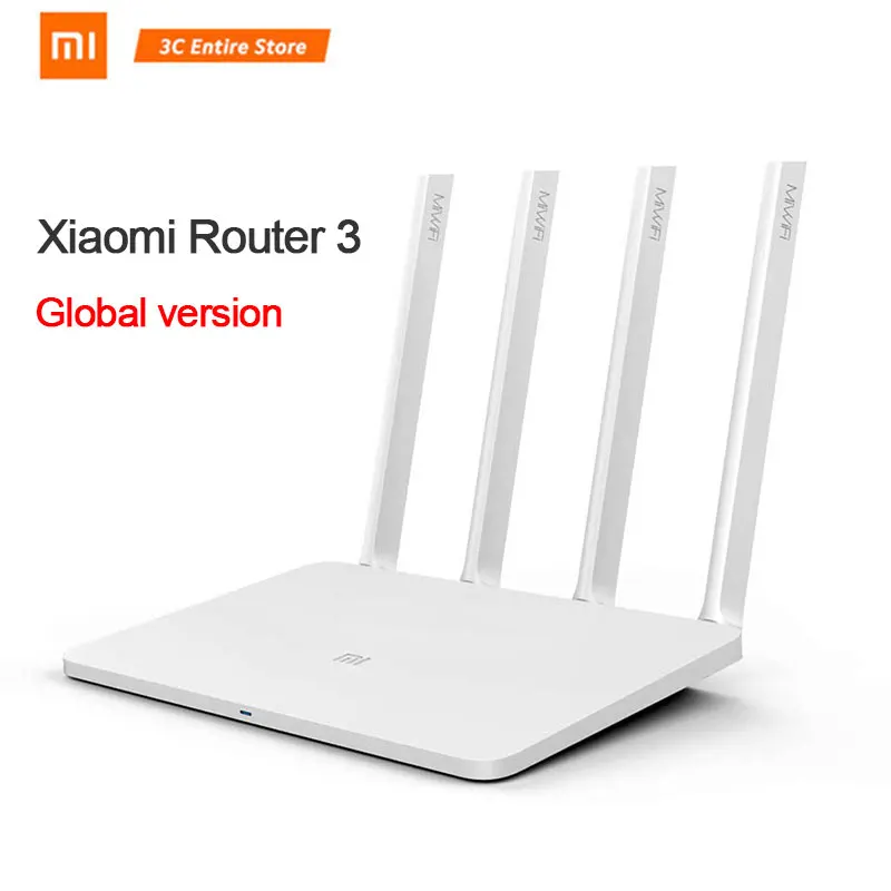 

Xiaomi Mi WiFi Router 3 Global version 4 Antennas 1167Mbps 802.11ac b/g/n Dual Band 2.4G 5G APP Control Wireless Router USB 2.0
