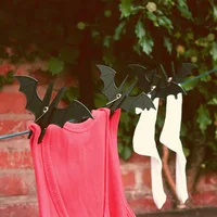 10PCS/lot Bat Pegs UK Creative Home Decor Clothes Pegs Clothespins Plastic Black Red Color Halloween Christmas Gifts 2