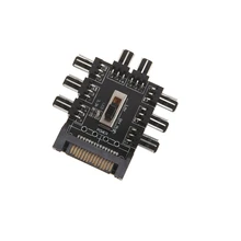 1pcs PC Computer SATA 1 to 8 Multi Way Splitter Cooler Cooling Fan Hub Adapter 3-Pin 12V