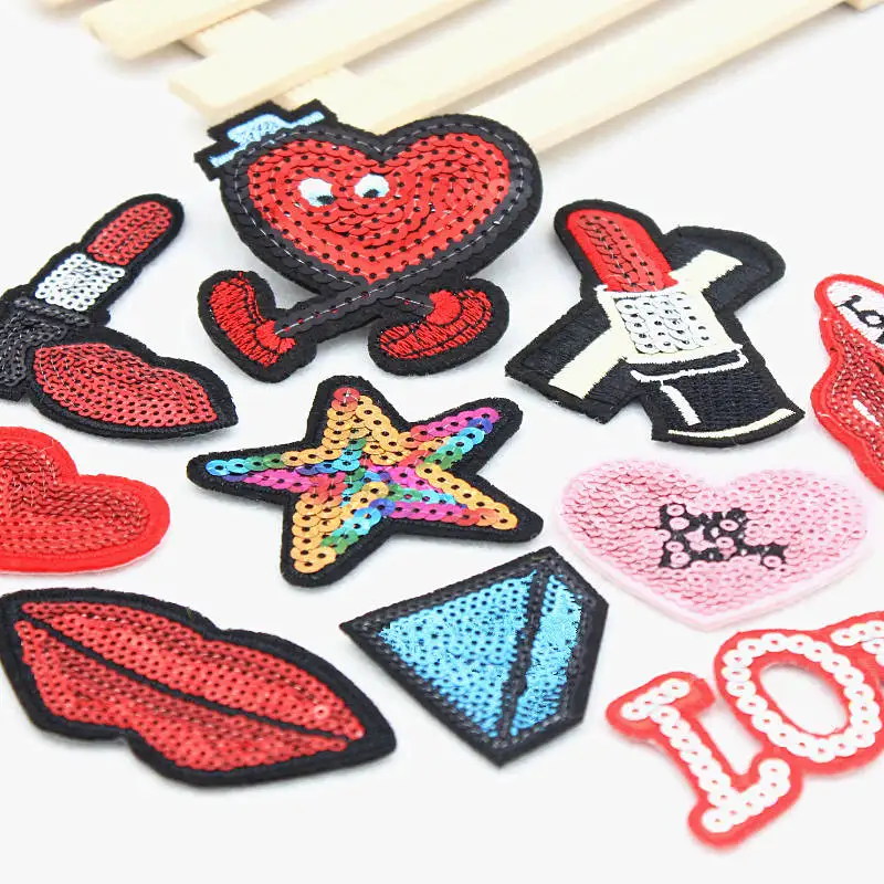 

Heart Lip Letter Patch Iron On Kid Cheap Embroidered Cute Cartoon Patches For Clothes Sticker Jacket Badges Applique