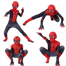 Дети Человек-паук далеко от дома Питер Паркер маска для косплея зентай супергероя-паука комбинезоны Хэллоуин костюм кепки