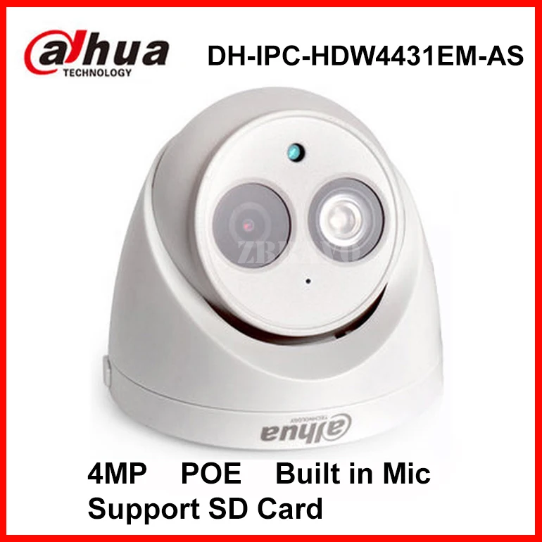 Dahua Digital IPC-HDW4431EM-AS Security IP Camera 4MP Network Dome Camera POE DH-IPC-HDW4431EM-AS Surveillance Built in Mic