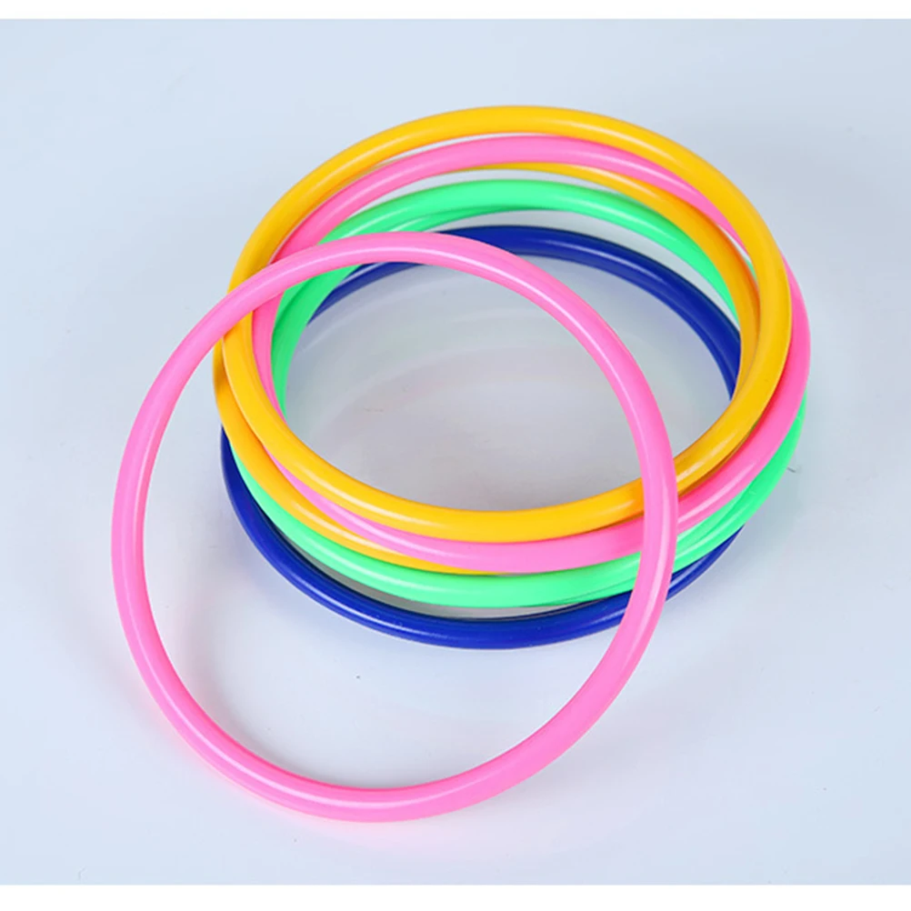 

10 Pcs Colorful Hoopla Ring Toss Cast Circle Sets Educational Toy Fashion Puzzle Game For Kids Color: Random Send